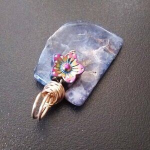 Purple Fluorite + Flower Pendant! Intuition + Focus! Feminine & Dainty Pendant